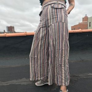 High Waisted Wide Legged Pin Stripe Pant